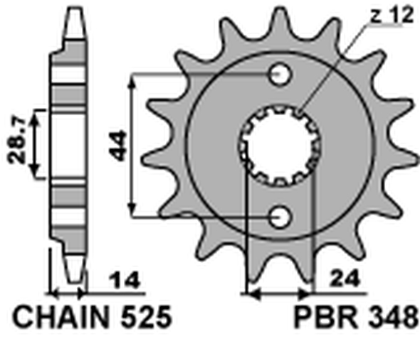 Sprocket front PBR 348 17 18NC (JTF314.17, 34817jt, +1)